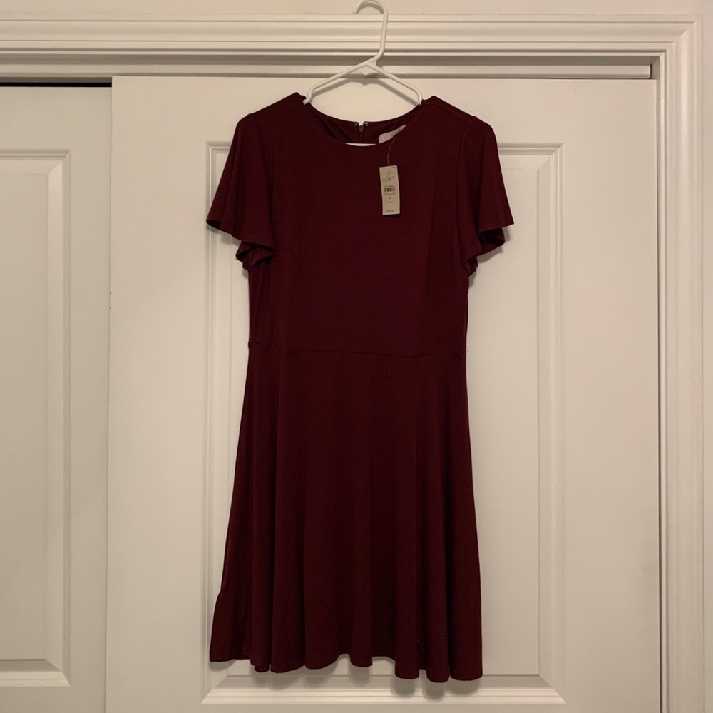 NWT Loft Casual A-Line Dress with Flutter Sleeves